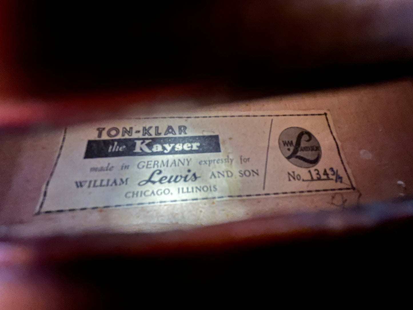 Ton-Klar Kayser by William Lewis & Son Kayser 3/4 Size